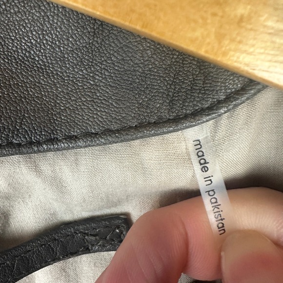 Marc New York Andrew Marc Leather Moto Jacket Anthracite Gray Size M - Picture 10 of 14